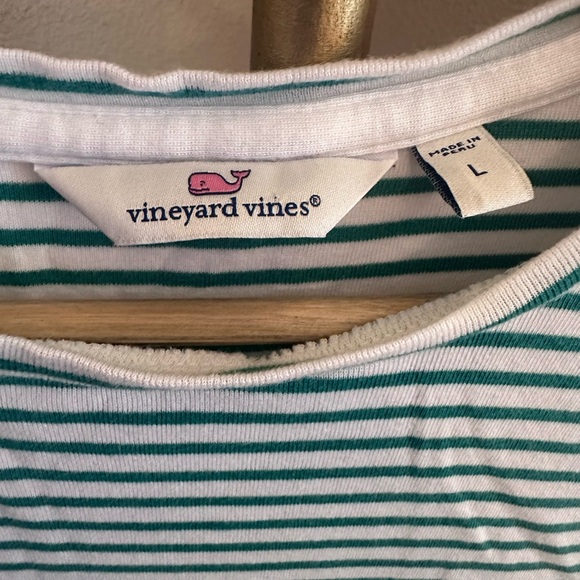 Vineyard Vines Green and White Striped Tee - Picture 3 of 7